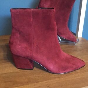 Botkier Red/Burgundy New York Sasha Suede Ankle Bootie
